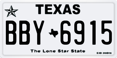 TX license plate BBY6915