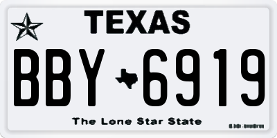 TX license plate BBY6919