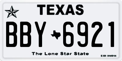 TX license plate BBY6921