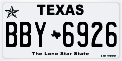 TX license plate BBY6926