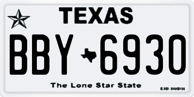 TX license plate BBY6930