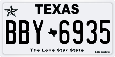 TX license plate BBY6935