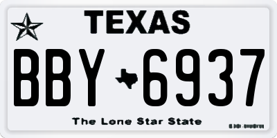 TX license plate BBY6937