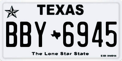 TX license plate BBY6945