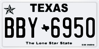 TX license plate BBY6950