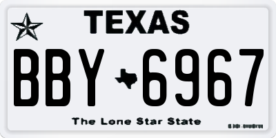 TX license plate BBY6967