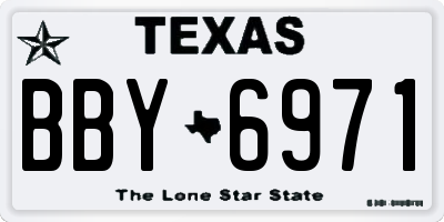 TX license plate BBY6971