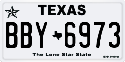 TX license plate BBY6973