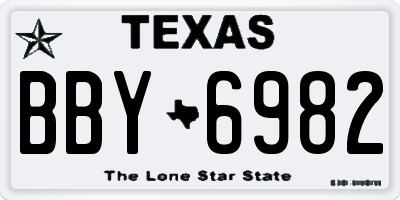 TX license plate BBY6982