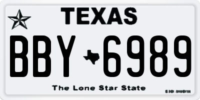 TX license plate BBY6989