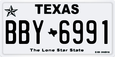 TX license plate BBY6991