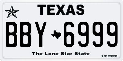 TX license plate BBY6999