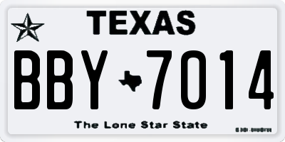 TX license plate BBY7014