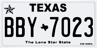 TX license plate BBY7023