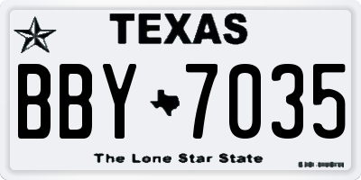 TX license plate BBY7035