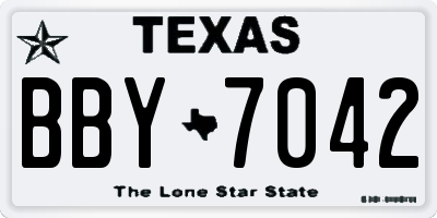TX license plate BBY7042