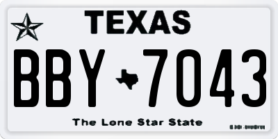 TX license plate BBY7043