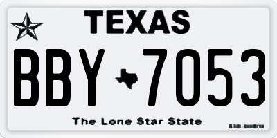 TX license plate BBY7053