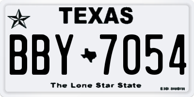 TX license plate BBY7054
