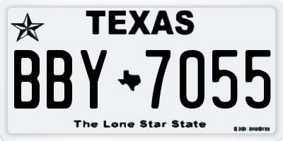 TX license plate BBY7055