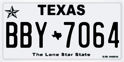 TX license plate BBY7064