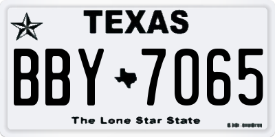 TX license plate BBY7065