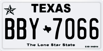 TX license plate BBY7066