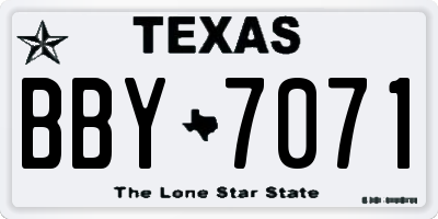 TX license plate BBY7071