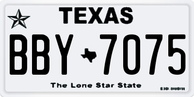 TX license plate BBY7075