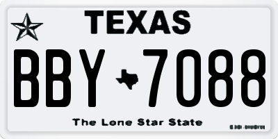 TX license plate BBY7088