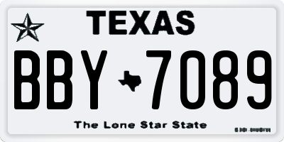 TX license plate BBY7089