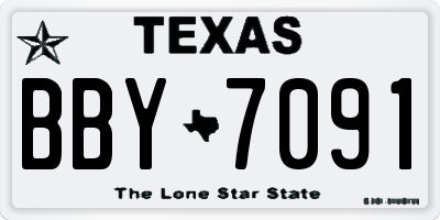 TX license plate BBY7091