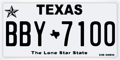 TX license plate BBY7100
