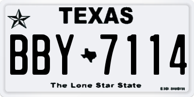 TX license plate BBY7114
