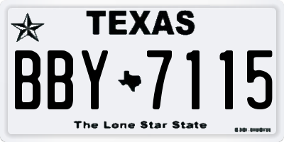 TX license plate BBY7115