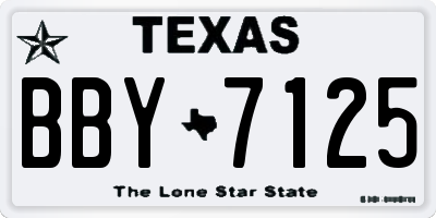 TX license plate BBY7125