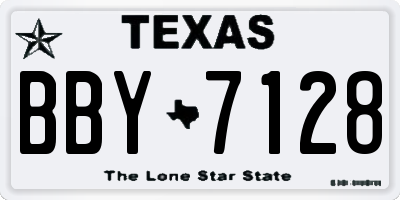 TX license plate BBY7128