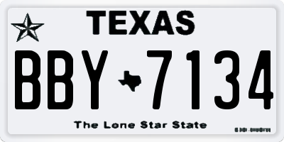 TX license plate BBY7134