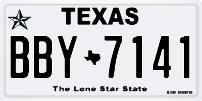 TX license plate BBY7141
