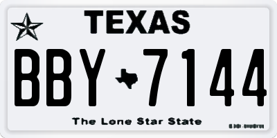 TX license plate BBY7144