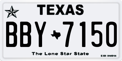 TX license plate BBY7150