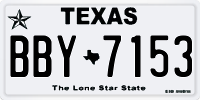 TX license plate BBY7153