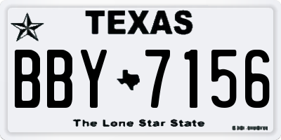 TX license plate BBY7156