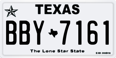 TX license plate BBY7161