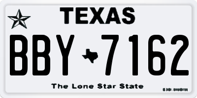 TX license plate BBY7162