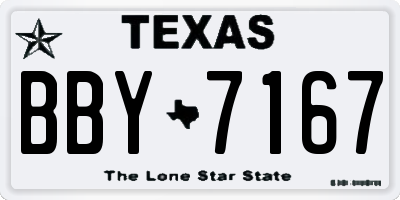 TX license plate BBY7167