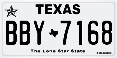 TX license plate BBY7168