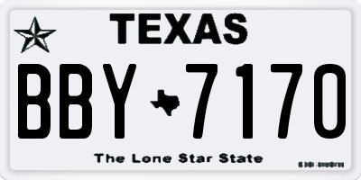 TX license plate BBY7170