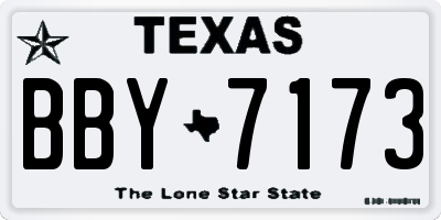 TX license plate BBY7173