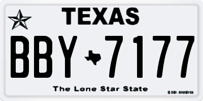 TX license plate BBY7177